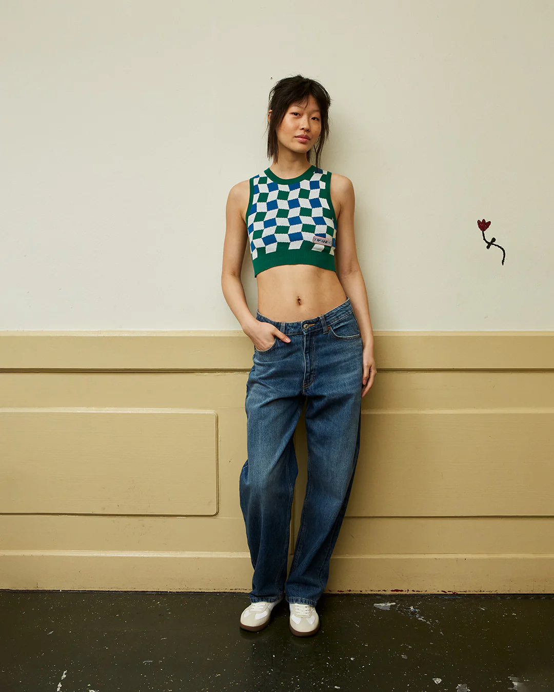 Checker Knit Racing Tank - Image 4