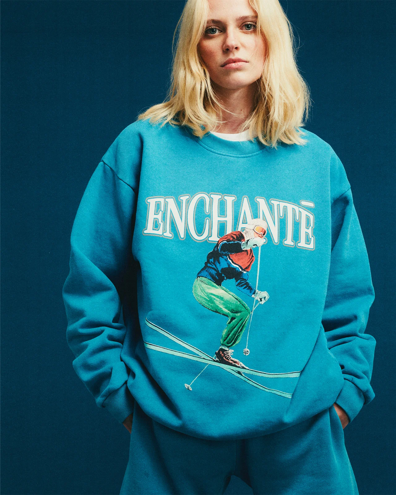 Vintage Ski Crewneck | Aqua - Image 2