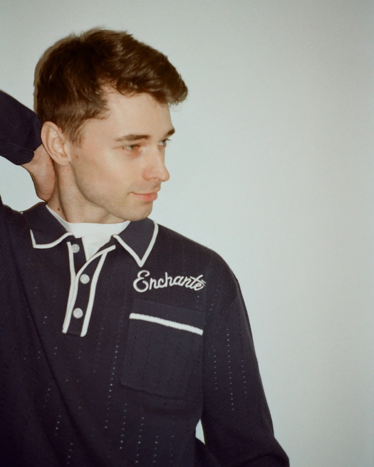 Pointelle Knit Long Sleeve Polo - Image 2