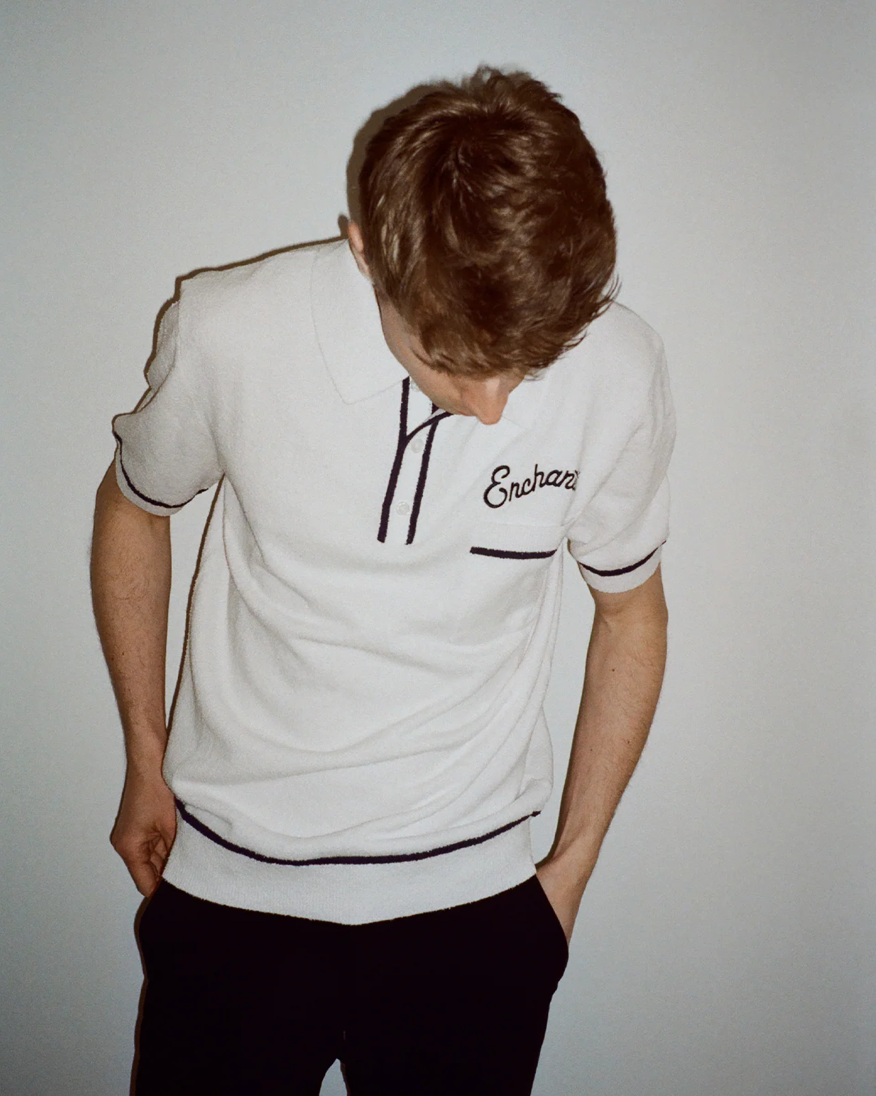 Boucle Knit Polo | White - Image 2