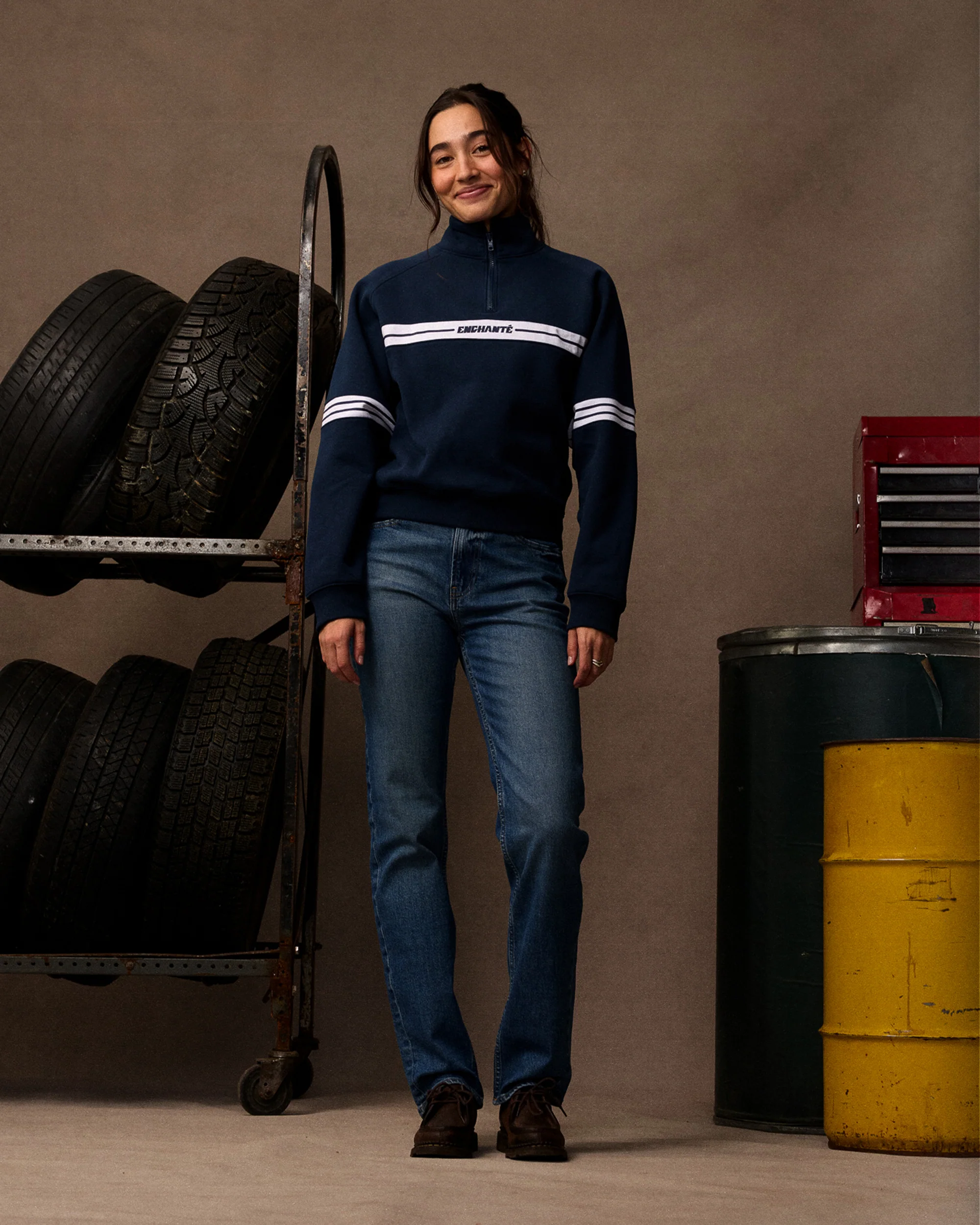 Women's 1/4 Zip Sweatshirt | Navy - Image 4