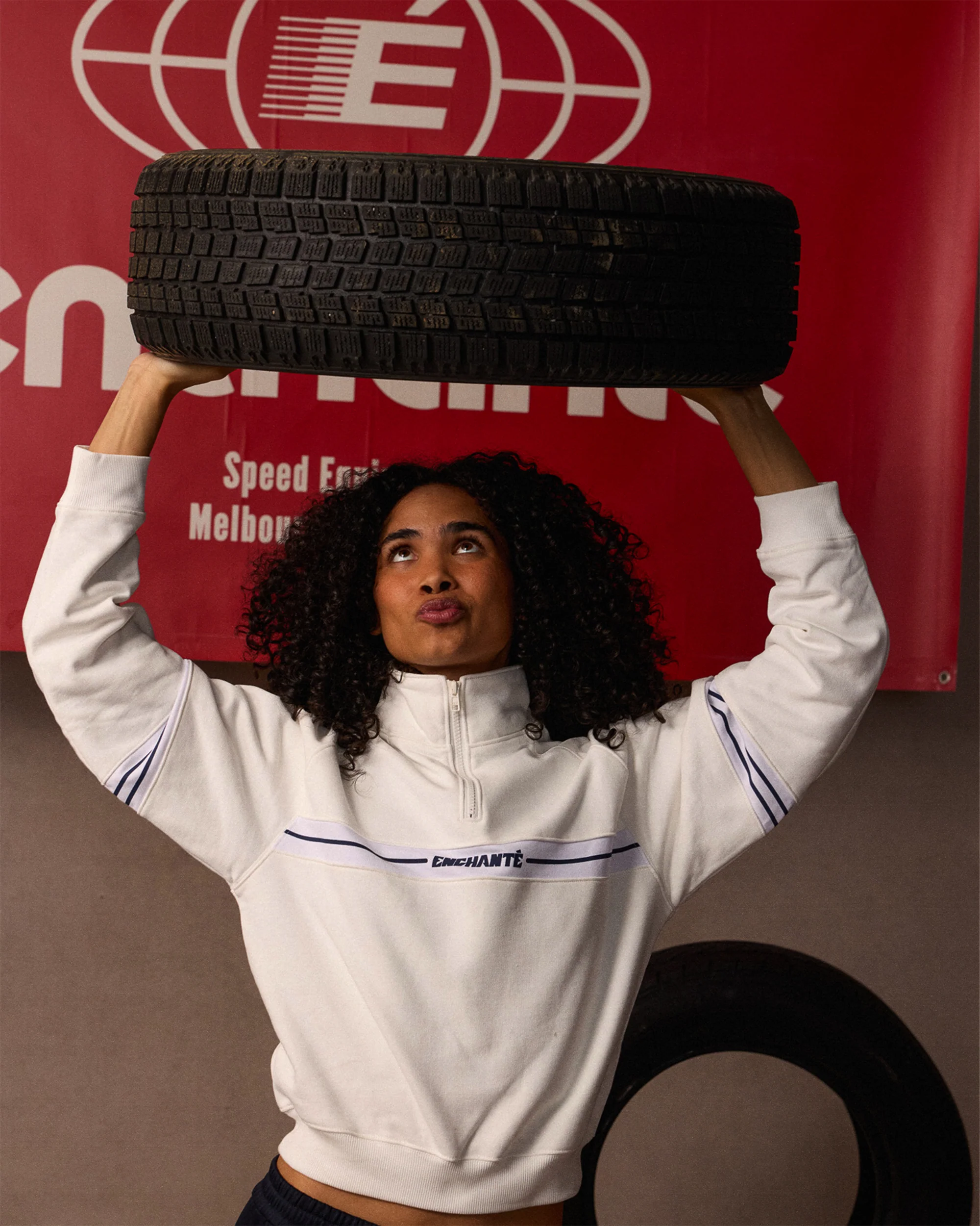 Women's 1/4 Zip Sweatshirt | White - Image 5